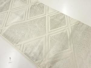 アンティーク　菱に若松・菊模様織出し袋帯（材料）